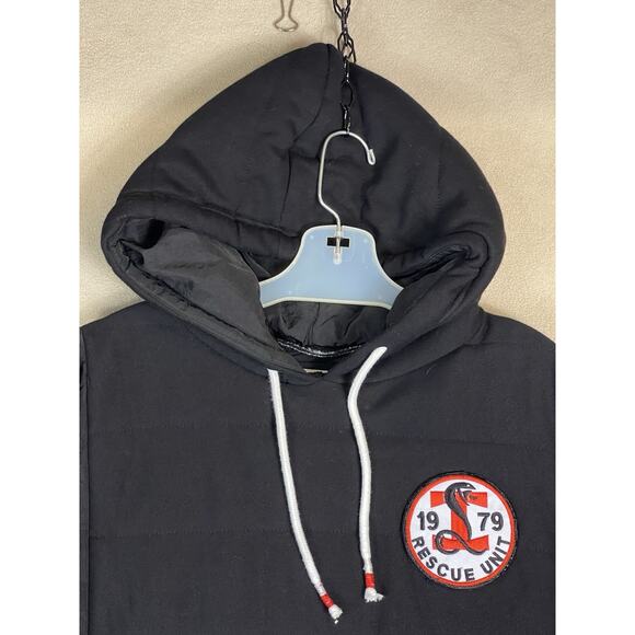 Iro Ochi Hoodie Mens L Black Embroidered Quilted Long Sleeve Japanese Design - Picture 2 of 12